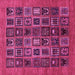 Square Machine Washable Abstract Pink Modern Rug, wshabs609pnk