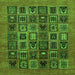 Square Abstract Green Modern Rug, abs609grn