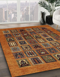 Abstract Saffron Red Modern Rug, abs609