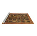 Sideview of Machine Washable Abstract Brown Modern Rug, wshabs609brn