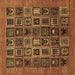 Square Abstract Brown Modern Rug, abs609brn