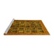 Sideview of Machine Washable Abstract Yellow Modern Rug, wshabs609yw