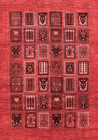 Abstract Red Modern Rug, abs609red