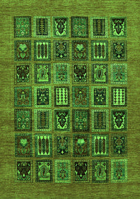 Abstract Green Modern Rug, abs609grn