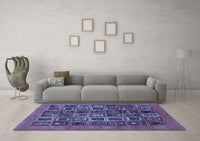 Machine Washable Abstract Blue Modern Rug, wshabs609blu