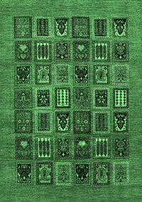 Abstract Emerald Green Modern Rug, abs609emgrn