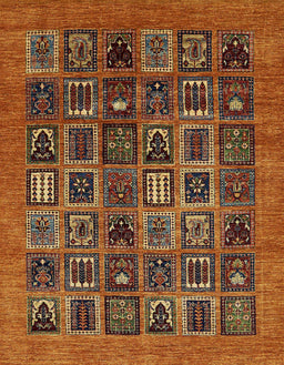 Abstract Saffron Red Modern Rug, abs609