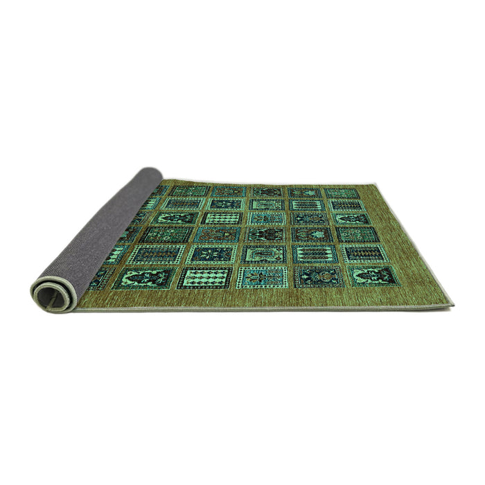 Sideview of Abstract Turquoise Modern Rug, abs609turq