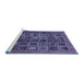 Sideview of Machine Washable Abstract Blue Modern Rug, wshabs609blu