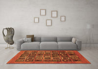 Machine Washable Abstract Orange Modern Rug, wshabs609org