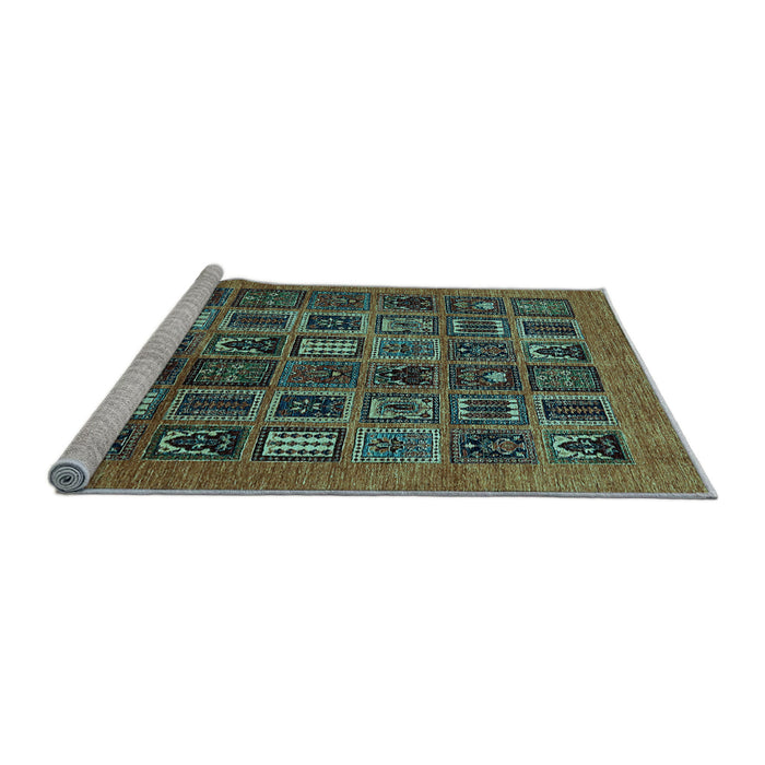 Sideview of Machine Washable Abstract Light Blue Modern Rug, wshabs609lblu