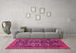 Machine Washable Abstract Pink Modern Rug in a Living Room, wshabs609pnk