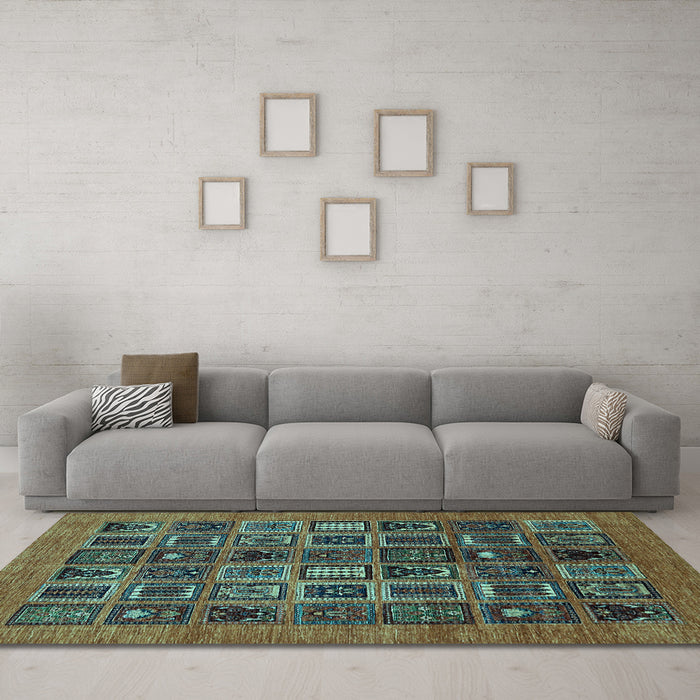 Machine Washable Abstract Light Blue Modern Rug in a Living Room, wshabs609lblu