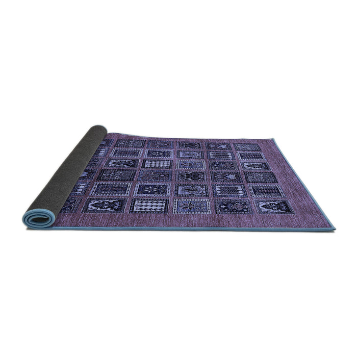 Sideview of Abstract Blue Modern Rug, abs609blu