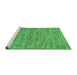 Sideview of Machine Washable Abstract Emerald Green Modern Area Rugs, wshabs60emgrn