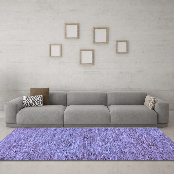 Machine Washable Abstract Blue Modern Rug in a Living Room, wshabs60blu