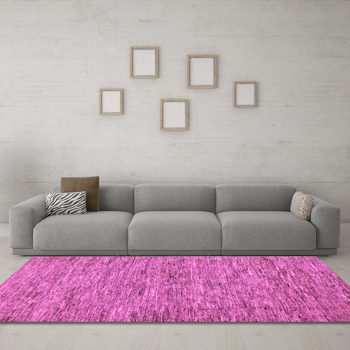Machine Washable Abstract Purple Modern Area Rugs in a Living Room, wshabs60pur