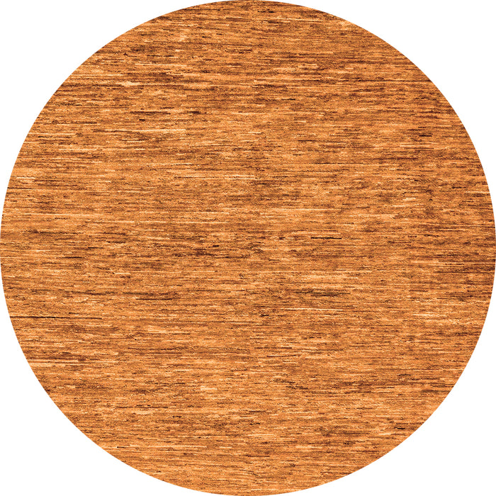 Round Machine Washable Abstract Orange Modern Area Rugs, wshabs60org