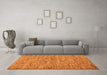 Machine Washable Abstract Orange Modern Area Rugs in a Living Room, wshabs60org