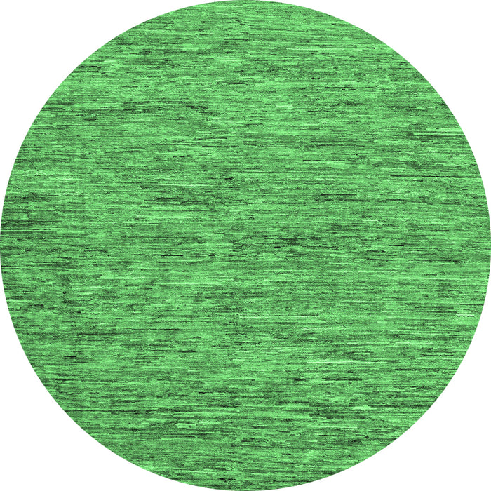 Round Abstract Emerald Green Modern Rug, abs60emgrn