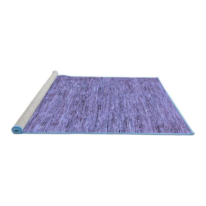 Sideview of Machine Washable Abstract Blue Modern Rug, wshabs60blu