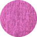 Round Machine Washable Abstract Purple Modern Area Rugs, wshabs60pur