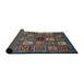 Sideview of Abstract Burgundy Brown Oriental Rug, abs610