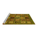 Sideview of Machine Washable Oriental Yellow Modern Rug, wshabs610yw