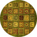 Round Oriental Yellow Modern Rug, abs610yw