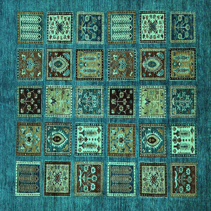 Square Oriental Turquoise Modern Rug, abs610turq