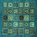 Square Oriental Turquoise Modern Rug, abs610turq