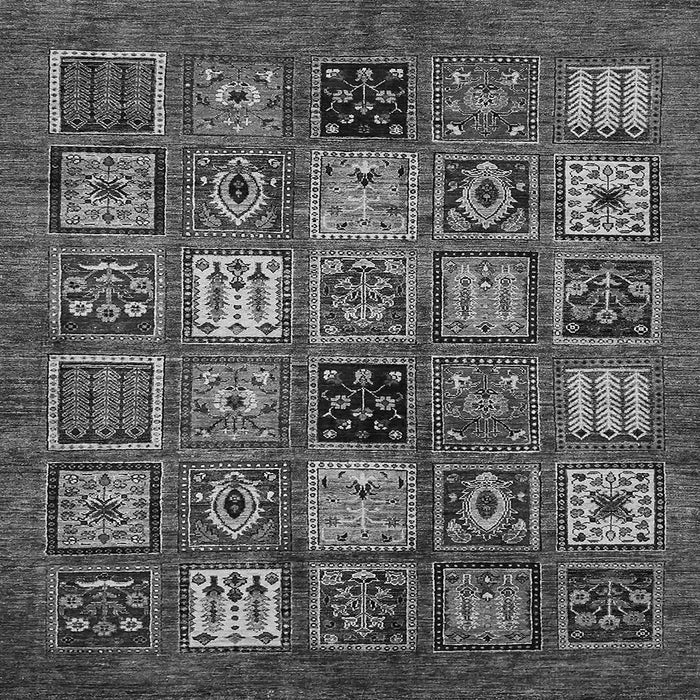 Square Machine Washable Oriental Gray Modern Rug, wshabs610gry