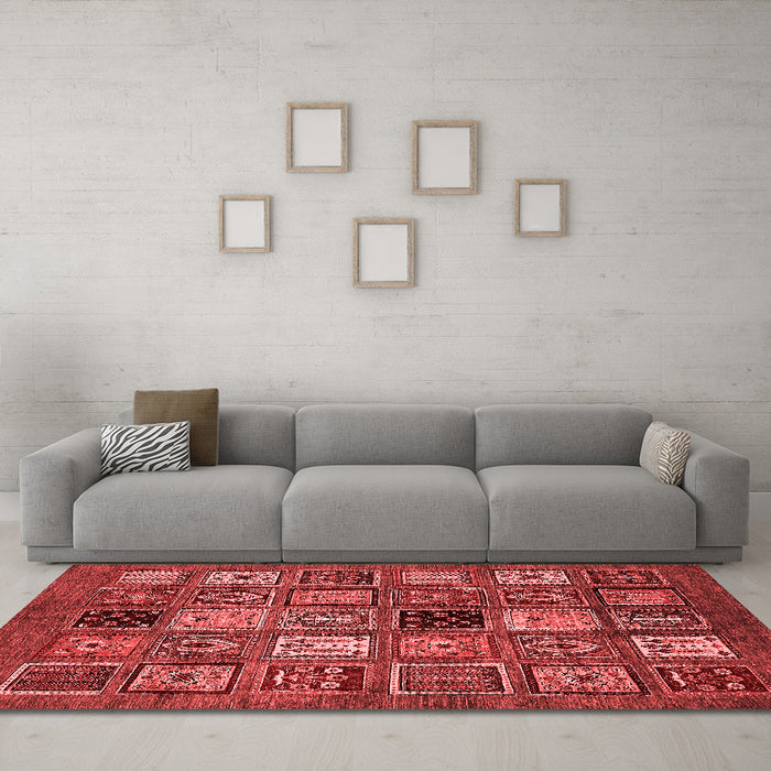Modern Red Washable Rugs