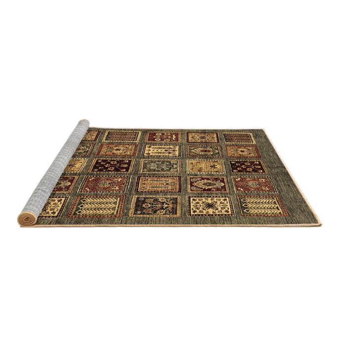 Sideview of Machine Washable Oriental Brown Modern Rug, wshabs610brn