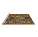 Sideview of Machine Washable Oriental Brown Modern Rug, wshabs610brn