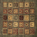 Square Oriental Brown Modern Rug, abs610brn