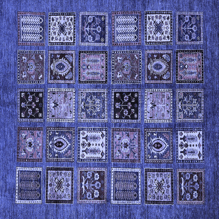 Square Oriental Blue Modern Rug, abs610blu