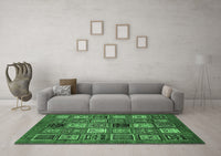 Machine Washable Oriental Emerald Green Modern Rug, wshabs610emgrn