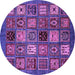 Round Oriental Purple Modern Rug, abs610pur