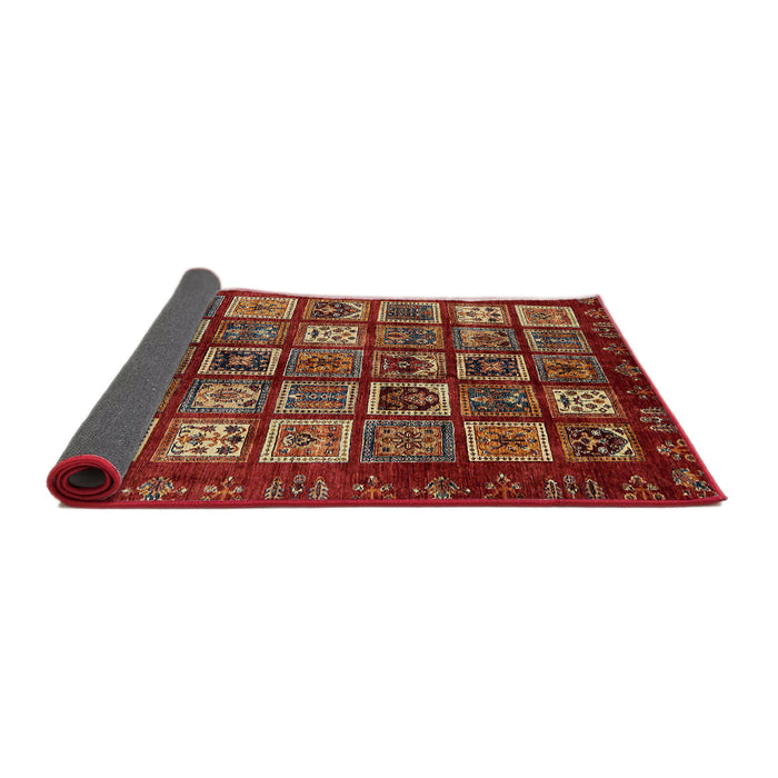Sideview of Abstract Red Modern Rug, abs611