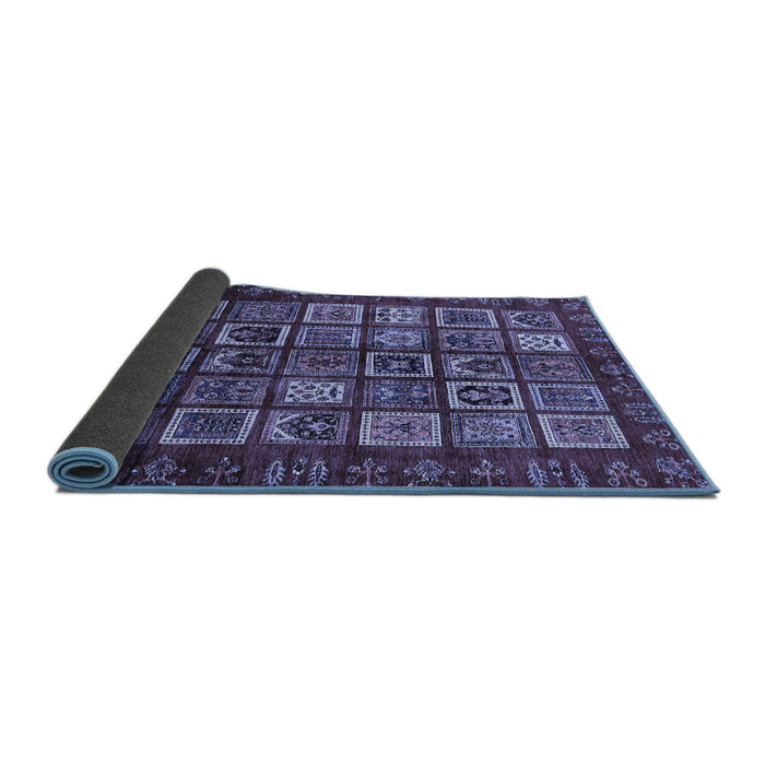 Sideview of Abstract Blue Modern Rug, abs611blu