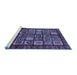 Sideview of Machine Washable Abstract Blue Modern Rug, wshabs611blu