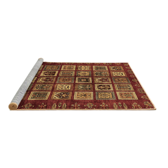 Sideview of Machine Washable Abstract Brown Modern Rug, wshabs611brn