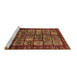 Sideview of Machine Washable Abstract Brown Modern Rug, wshabs611brn