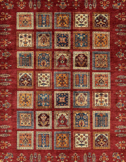 Machine Washable Abstract Tomato Red Rug, wshabs611