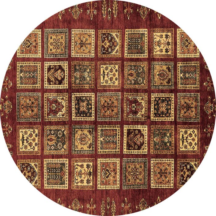 Round Machine Washable Abstract Brown Modern Rug, wshabs611brn