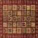 Square Machine Washable Abstract Brown Modern Rug, wshabs611brn