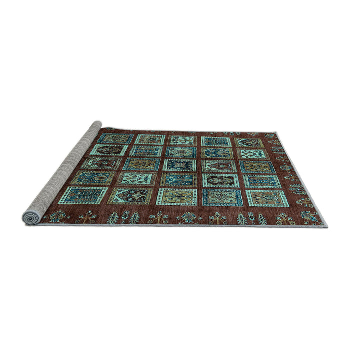 Sideview of Machine Washable Abstract Light Blue Modern Rug, wshabs611lblu