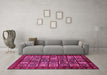 Machine Washable Abstract Pink Modern Rug in a Living Room, wshabs611pnk