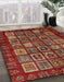 Abstract Red Modern Rug in Family Room, abs611